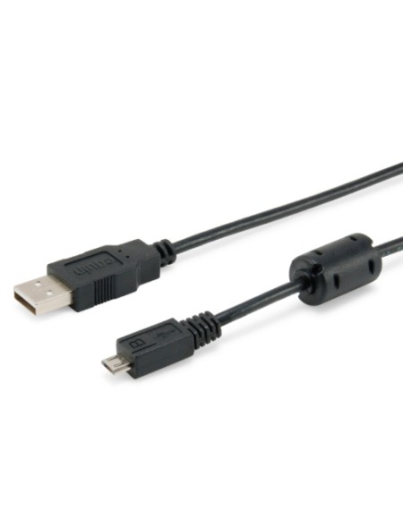 ÷ Cable usb 2.0 equip tipo a - micro usb b 1.8m con ferrita 128551