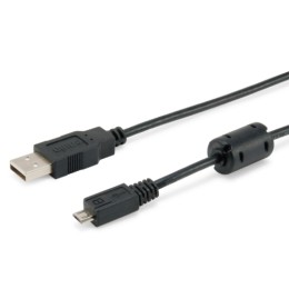 ÷ Cable usb 2.0 equip tipo a - micro usb b 1.8m con ferrita 128551